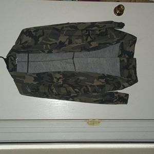 Camo open cardigan